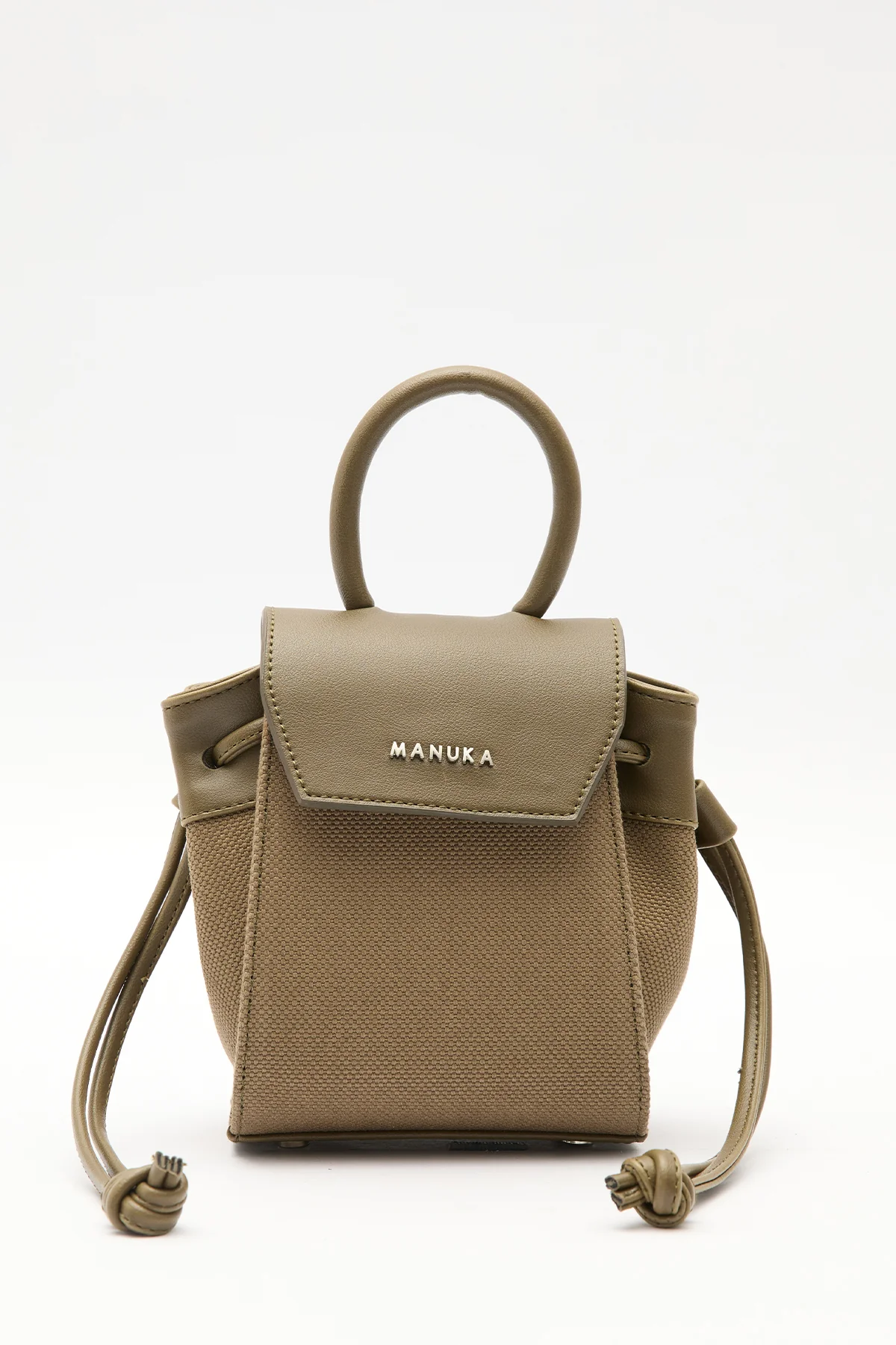 Canvas Flap Mini Bag Brown - Image 4