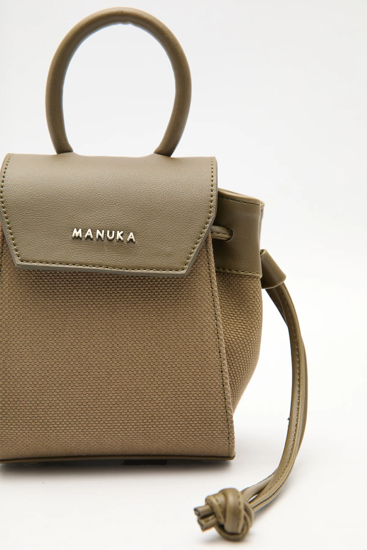 Canvas Flap Mini Bag Brown - Image 5