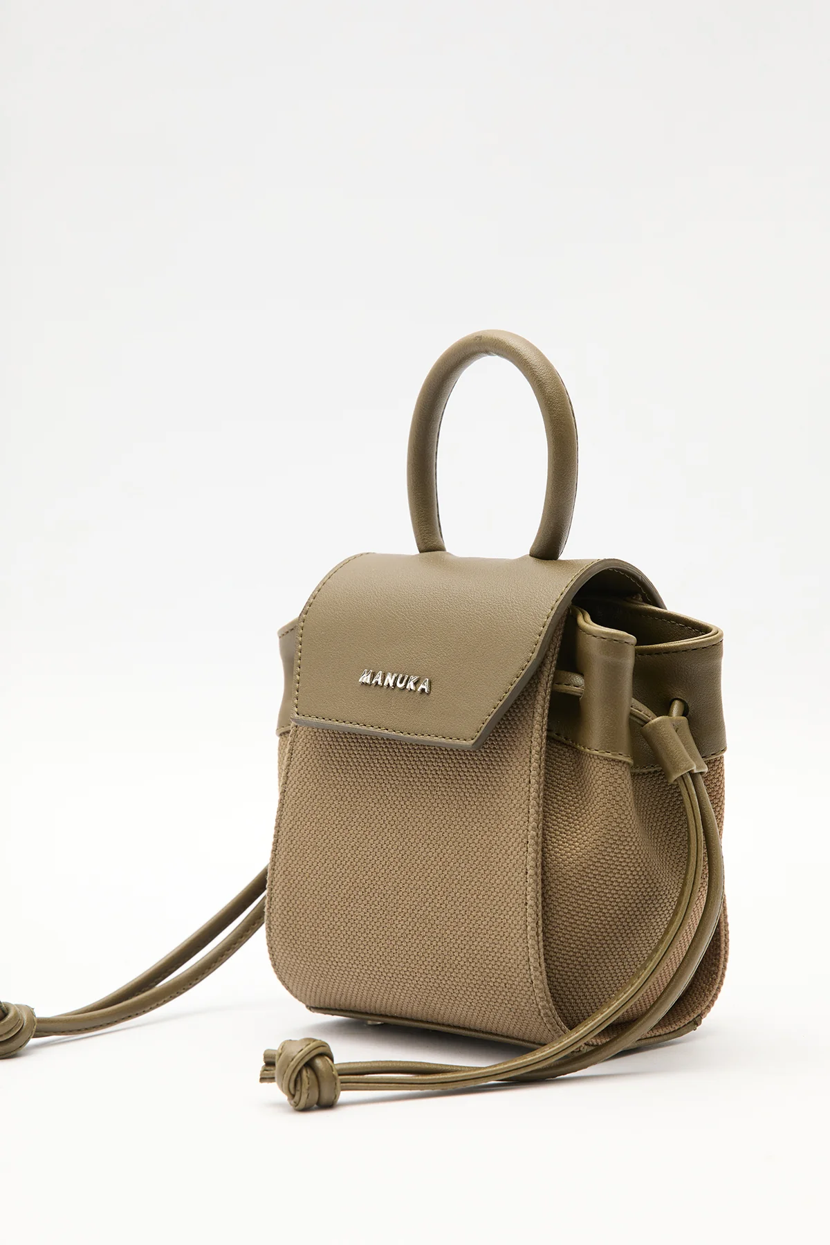 Canvas Flap Mini Bag Brown - Image 6