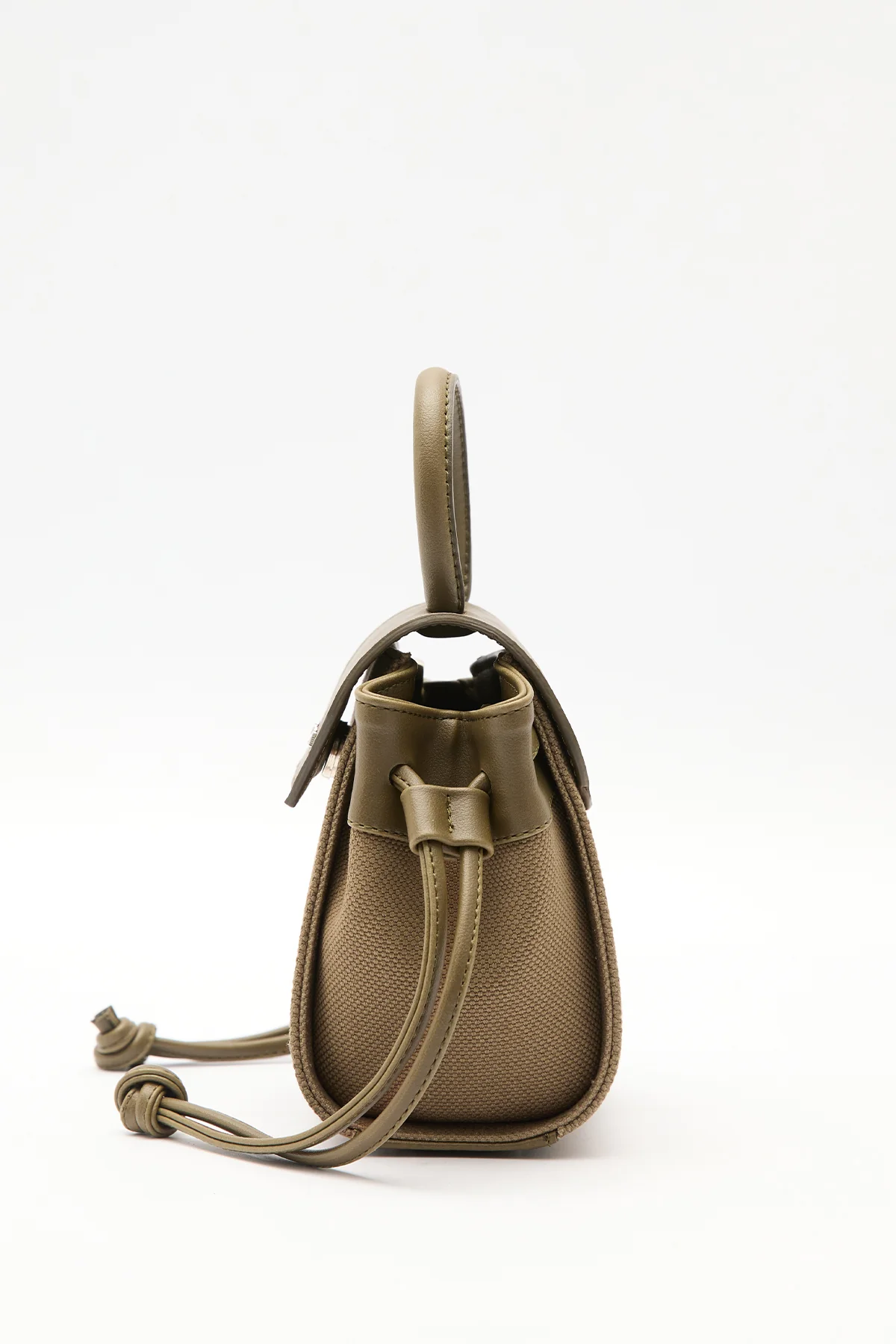 Canvas Flap Mini Bag Brown - Image 7