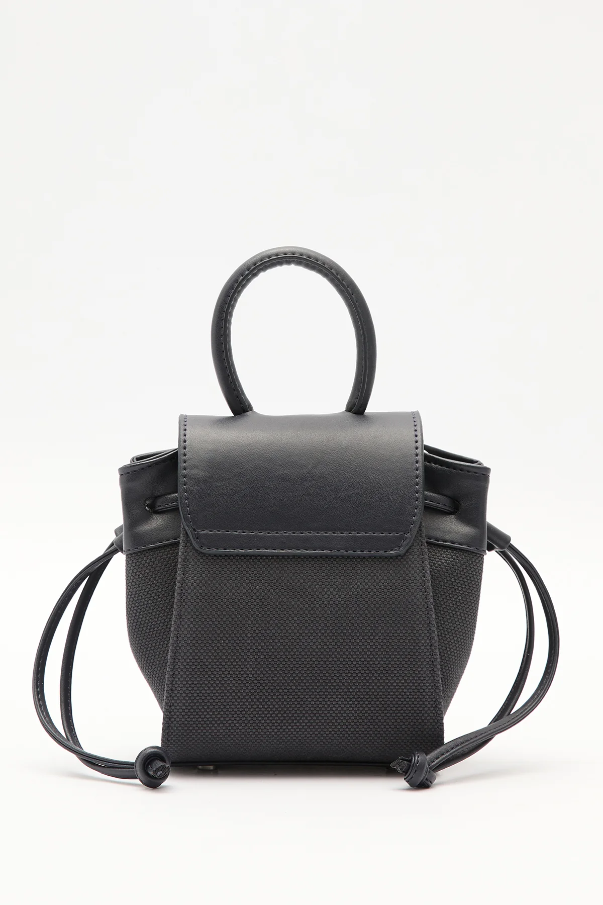 Canvas Flap Mini Bag Navy Blue - Image 8