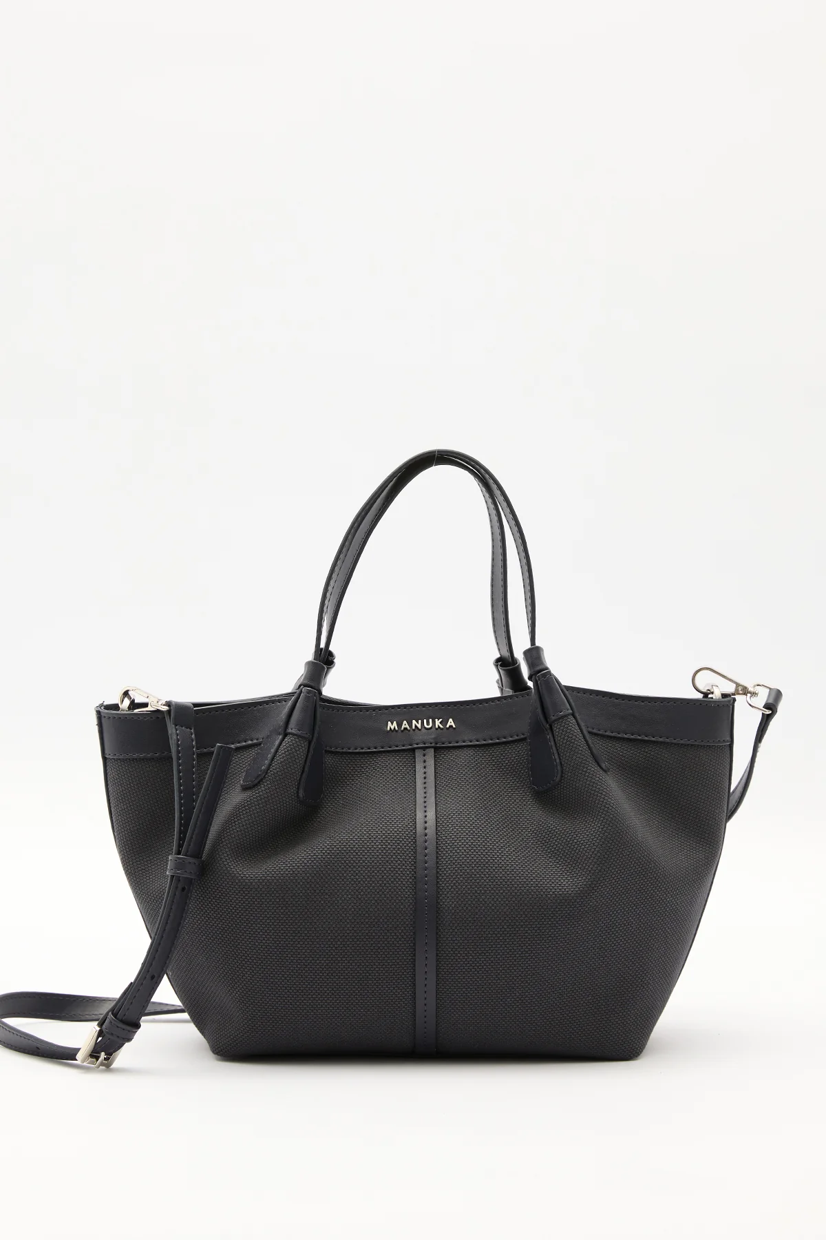 Canvas Mini Bag With Stitch Detail Navy Blue - Image 3