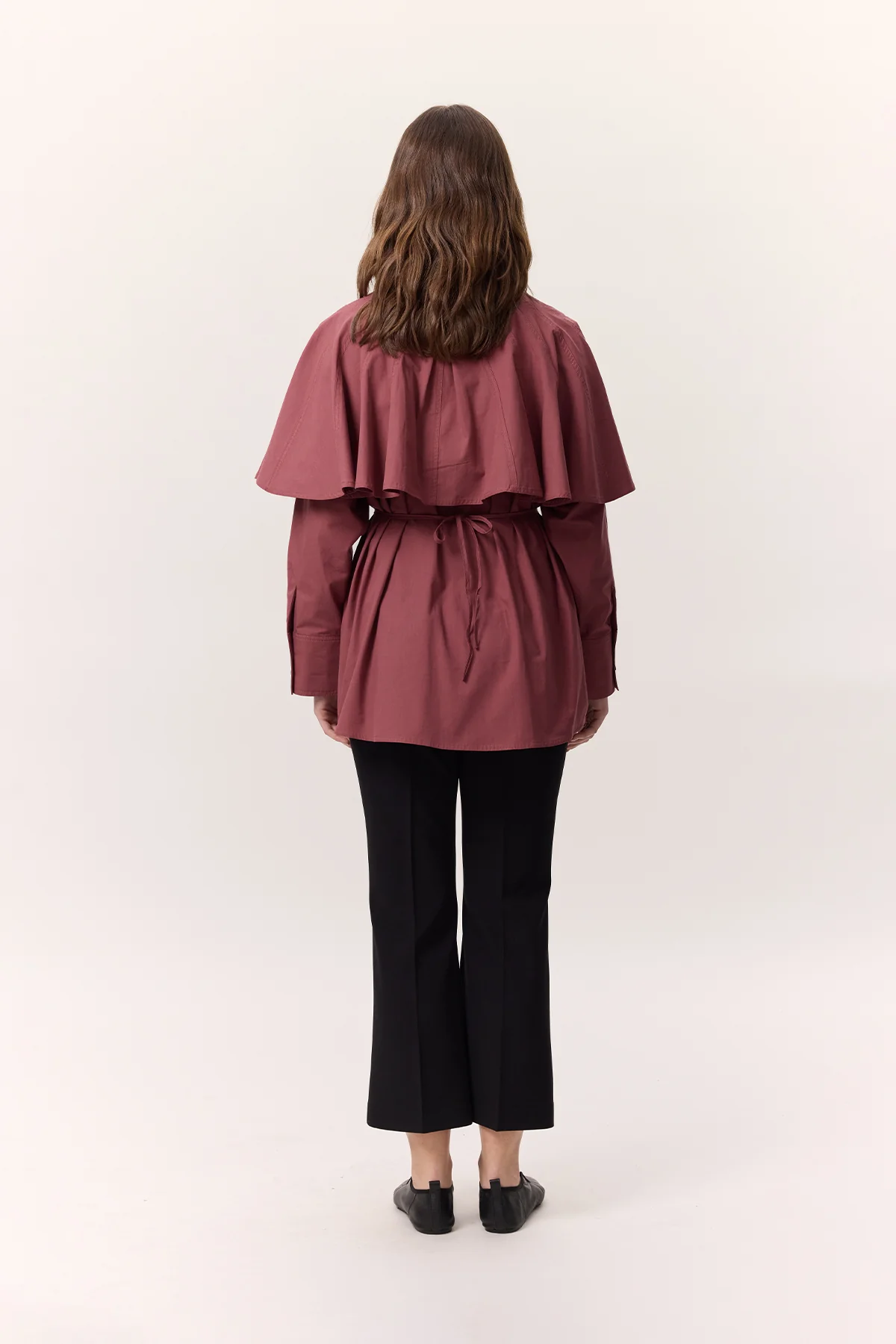 Cape Detail Shirt Dusty Rose - Image 8