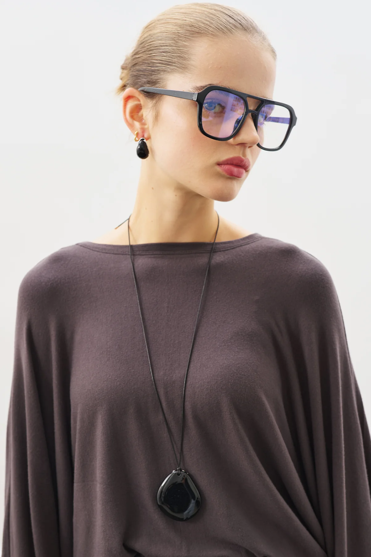 Cape-Style Blouse Anthracite - Image 5