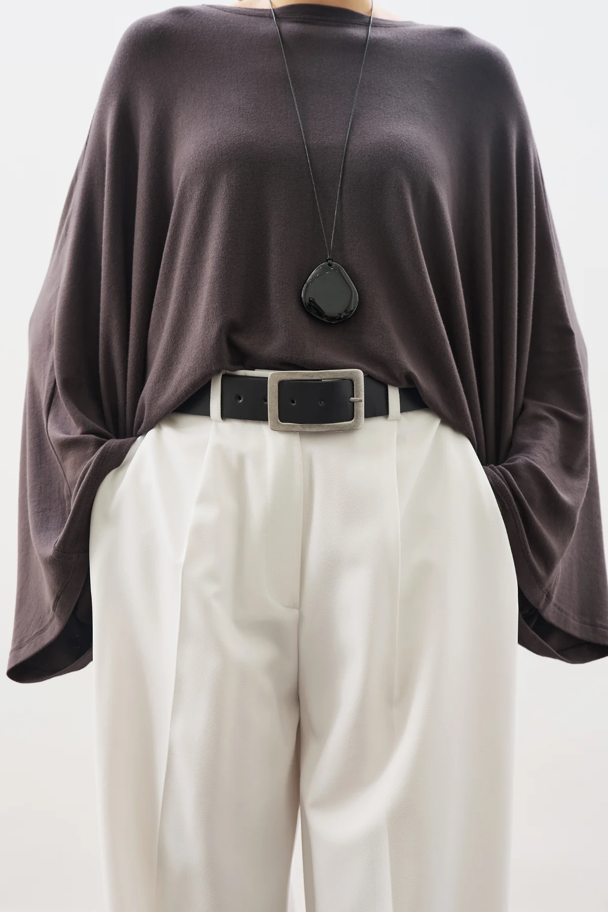 Cape-Style Blouse Anthracite - Image 6