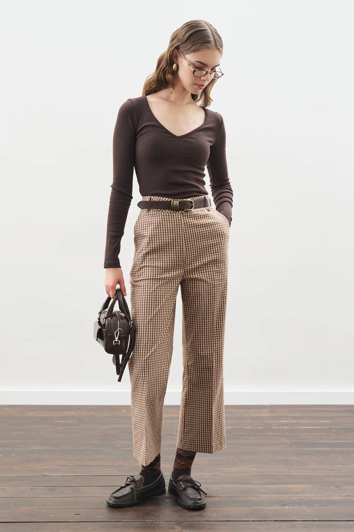 Checked Flare Trousers Plaıd - Image 2
