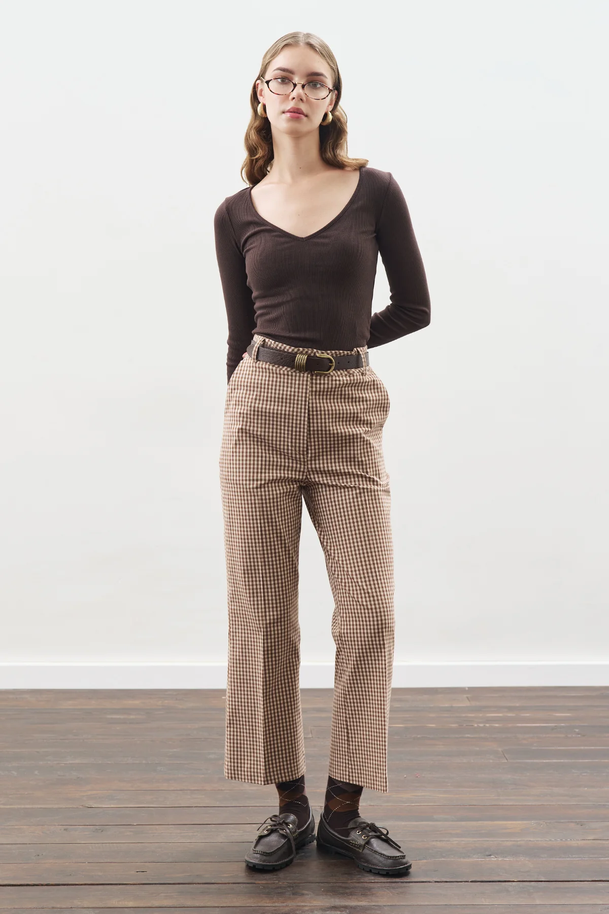 Checked Flare Trousers Plaıd - Image 3