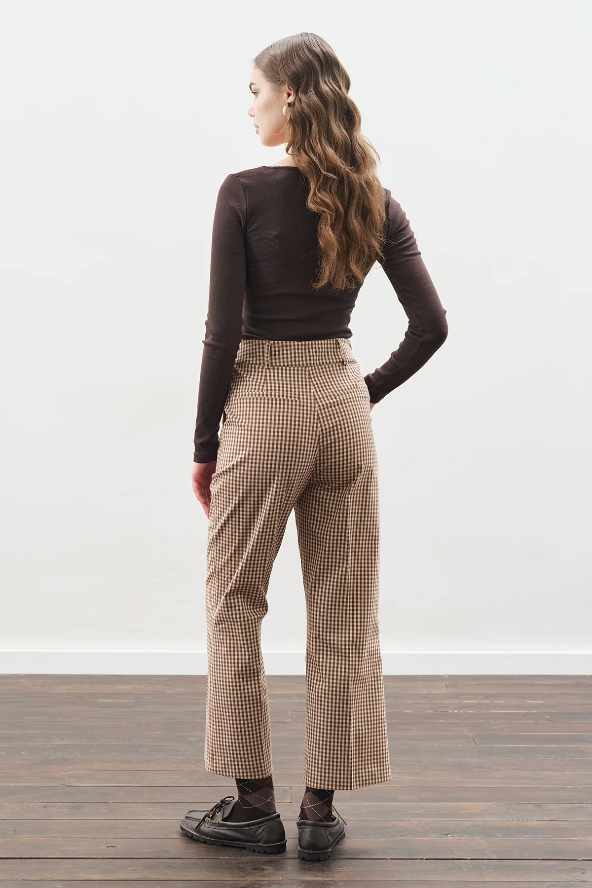 Checked Flare Trousers Plaıd - Image 5