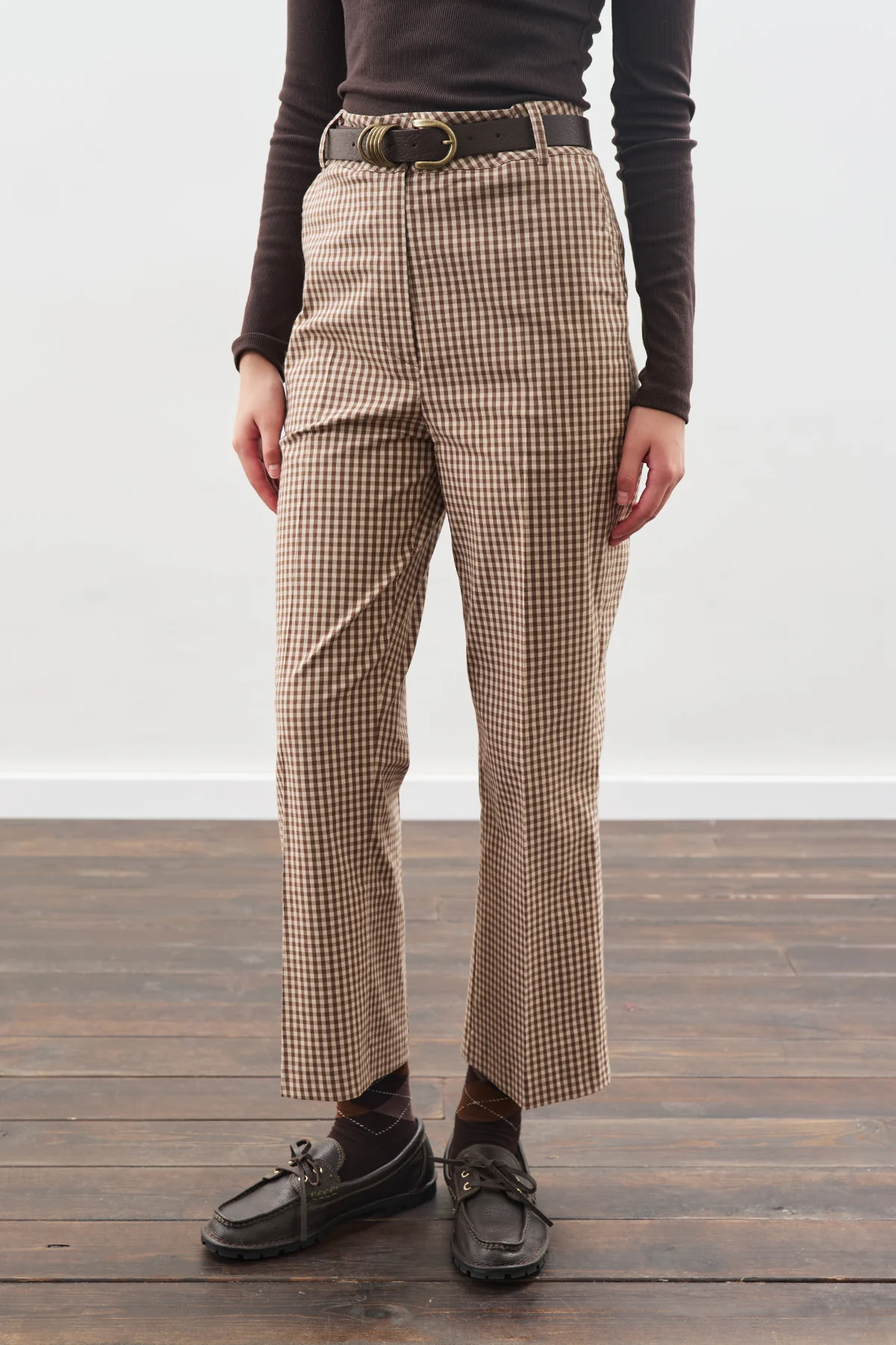 Checked Flare Trousers Plaıd - Image 6