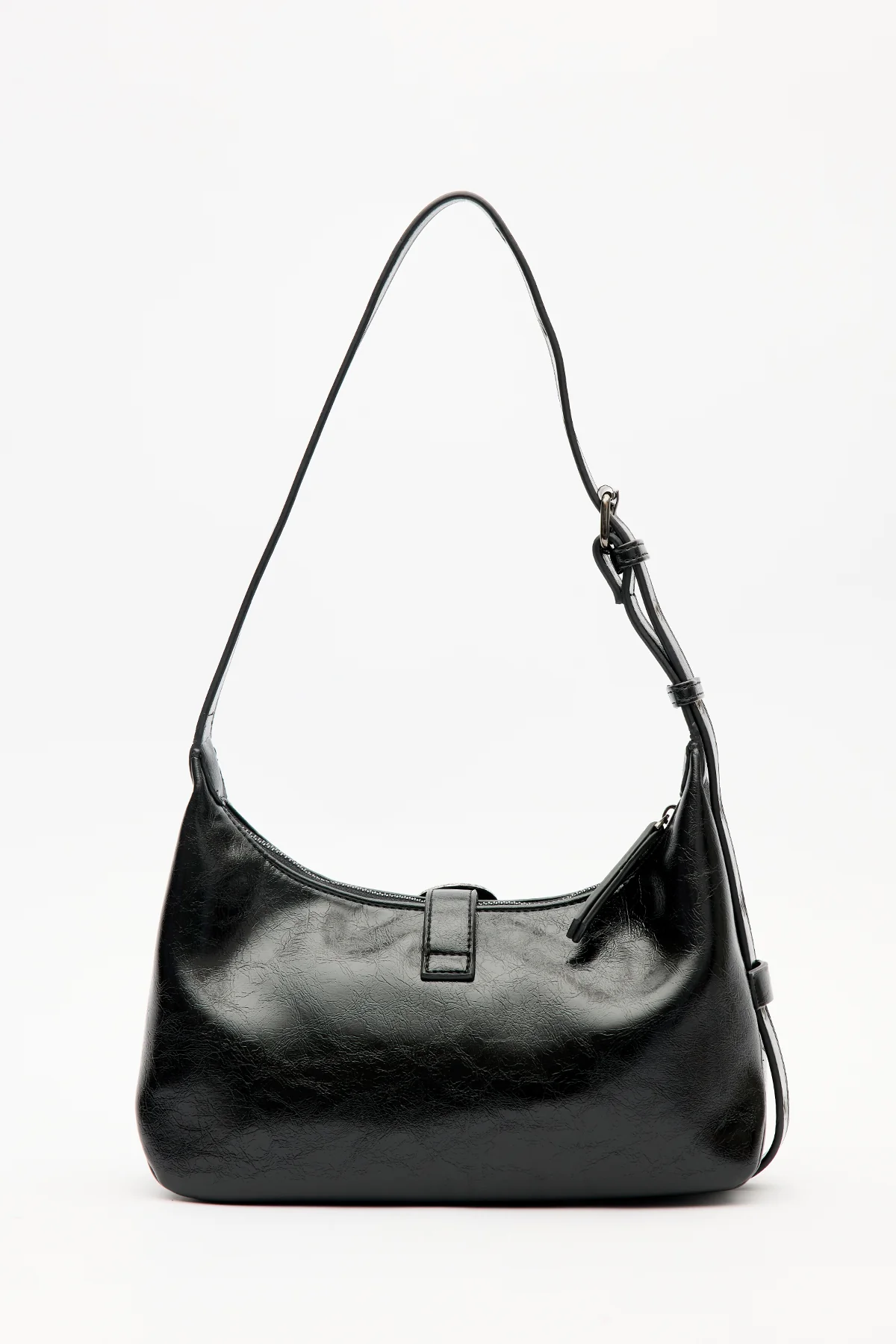 Chunky Buckle Shoulder Bag Black - Image 7