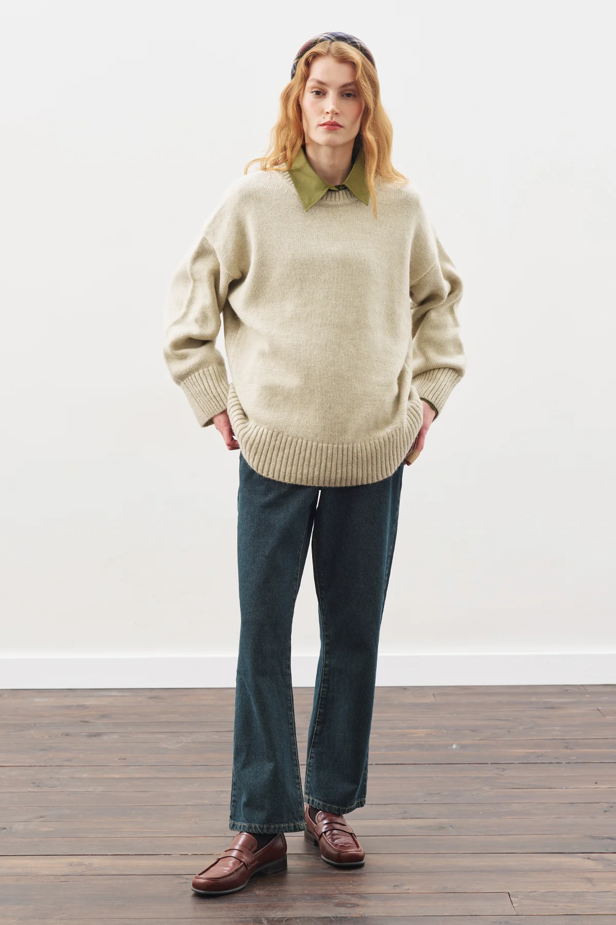 Chunky Oversized Sweater Beıge - Image 4