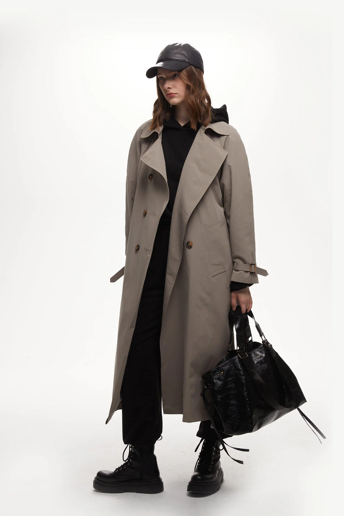 City Faux Leather Tote Bag Black - Image 4