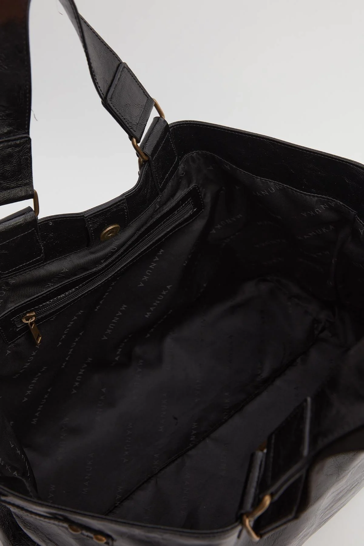 City Faux Leather Tote Bag Black - Image 6