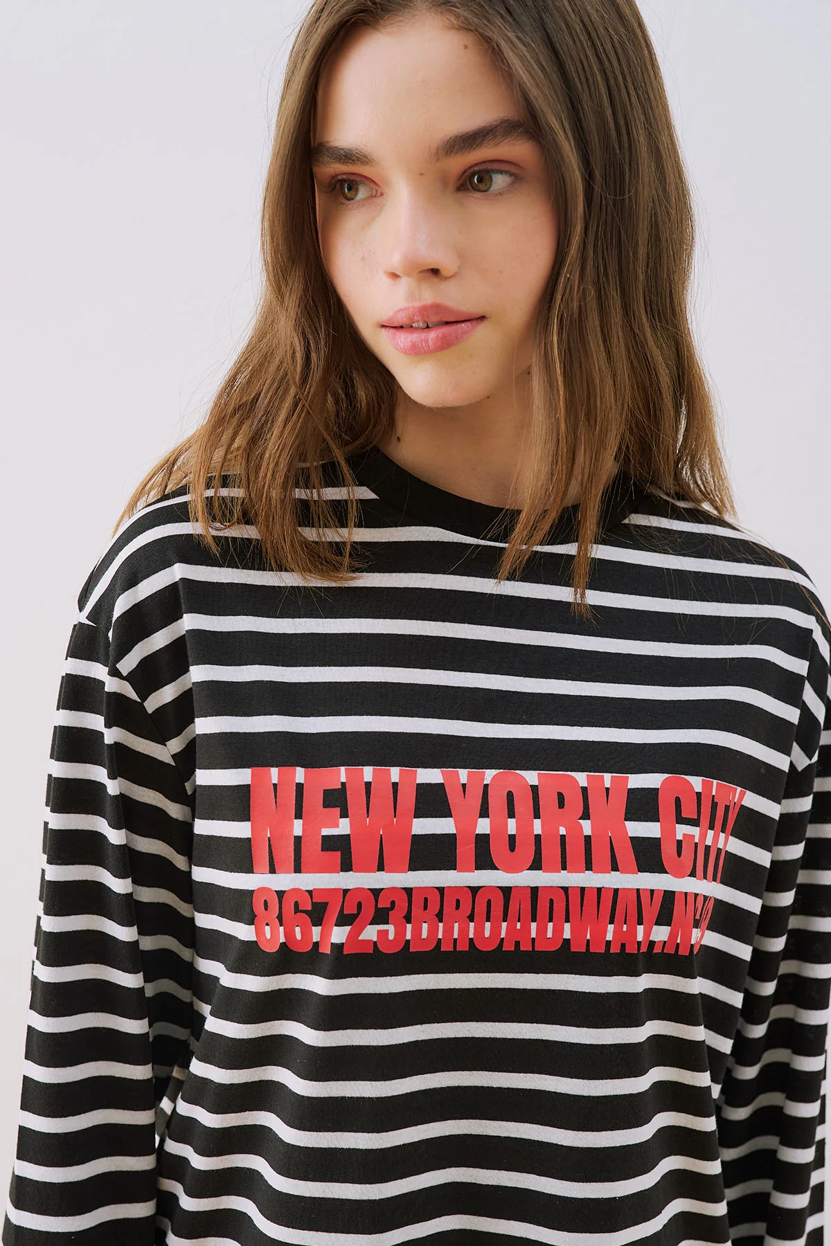 Oversized Striped T-Shirt Black - Image 4