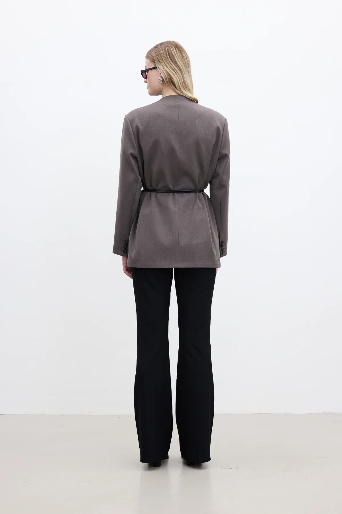 Classic Belted Blazer Mink - Image 8