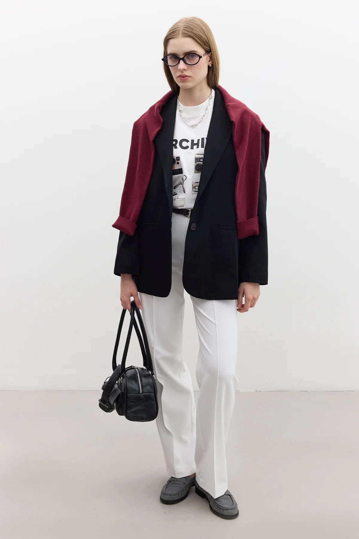 Classic Buttoned Blazer Black - Image 2
