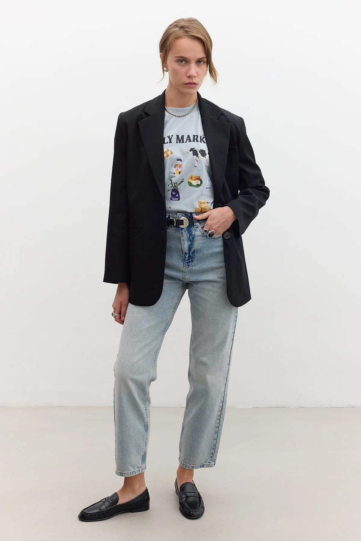 Classic Buttoned Blazer Black - Image 6