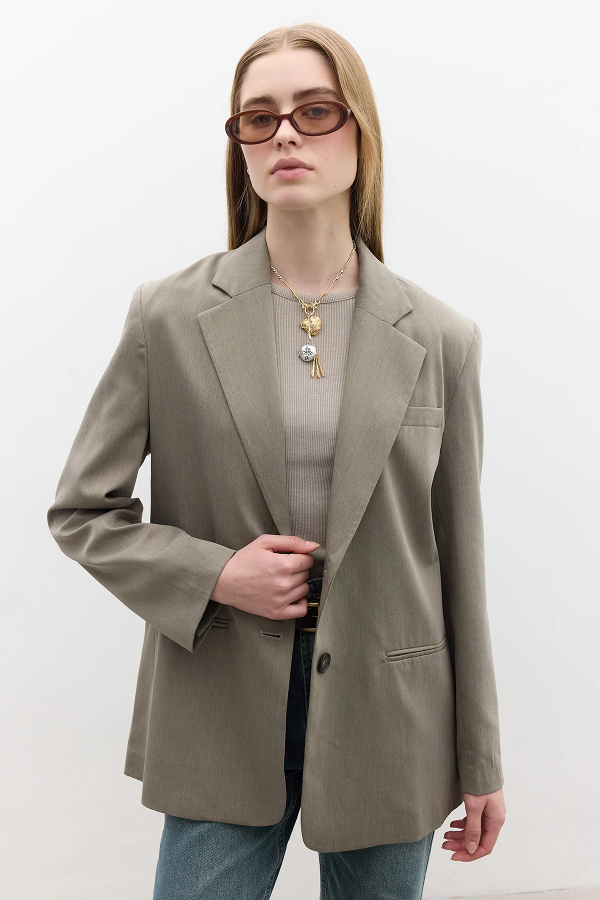 Classic Buttoned Blazer Green
