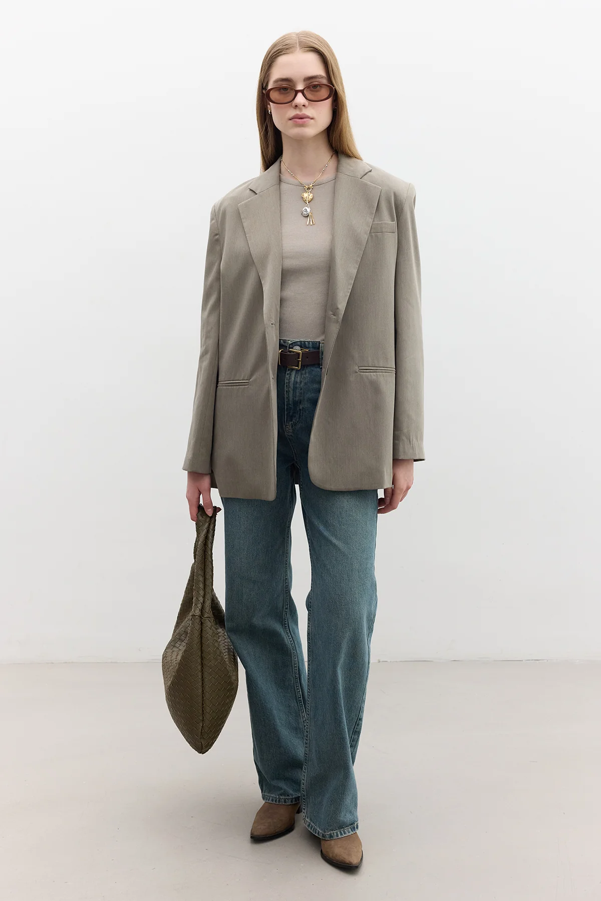 Classic Buttoned Blazer Green - Image 3