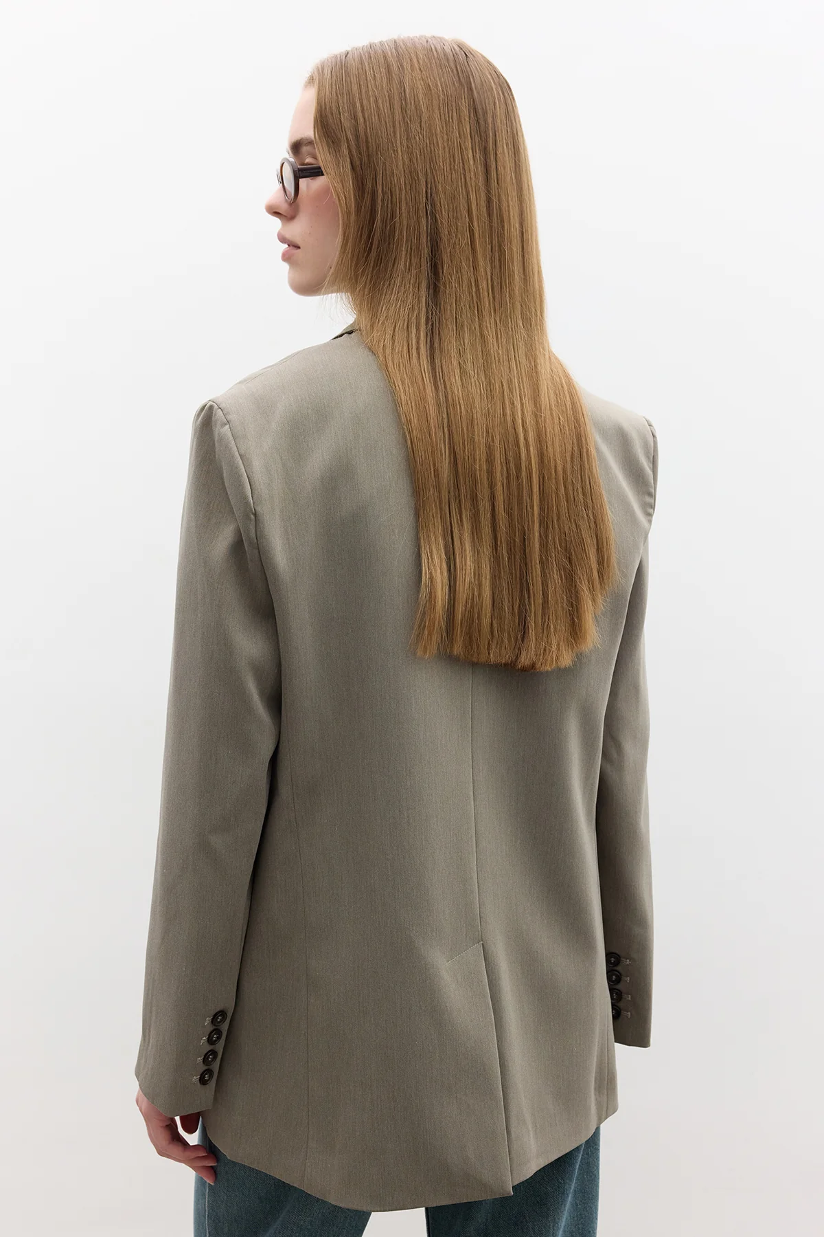 Classic Buttoned Blazer Green - Image 7