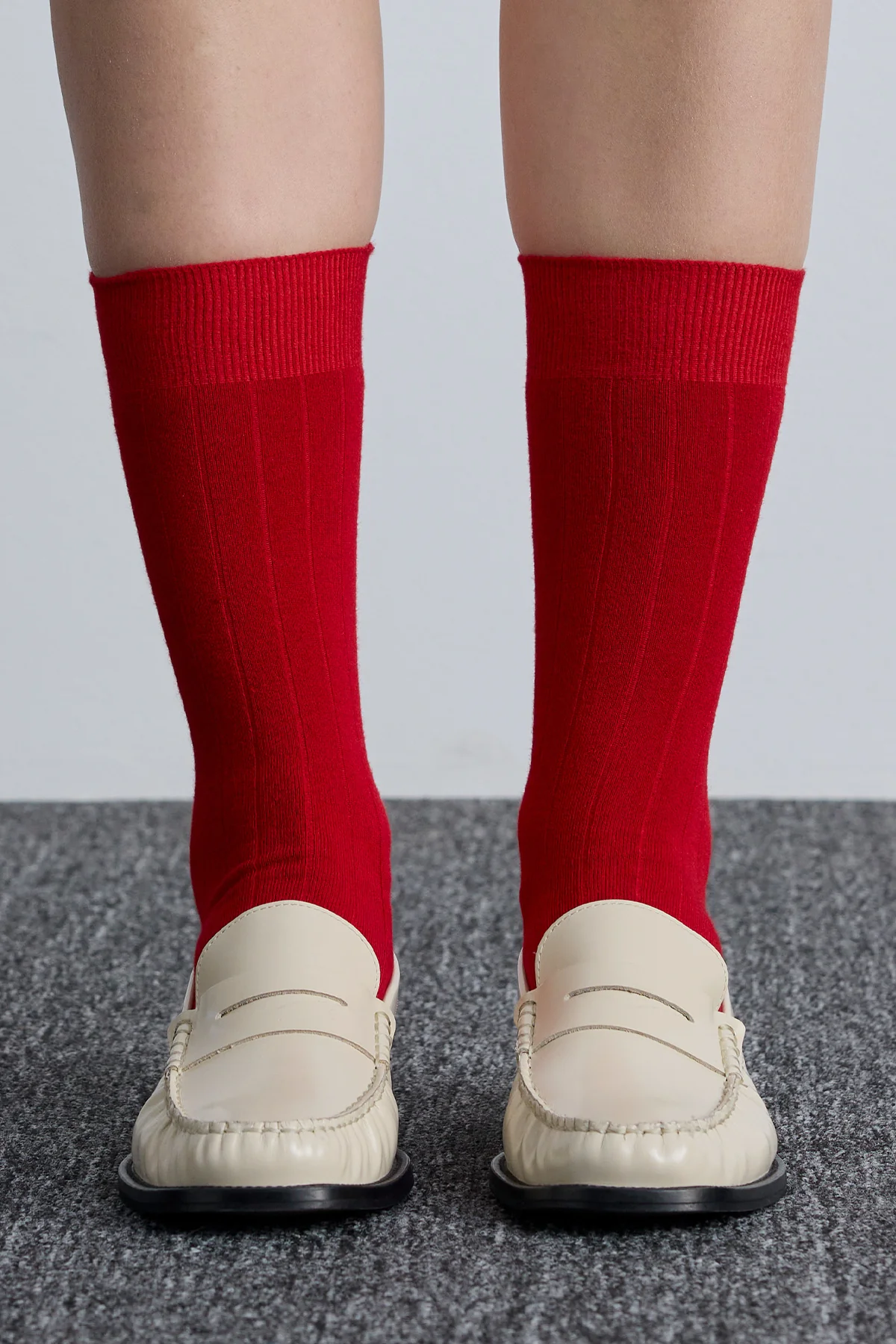 Classic Ribbed Socks Red - Image 2