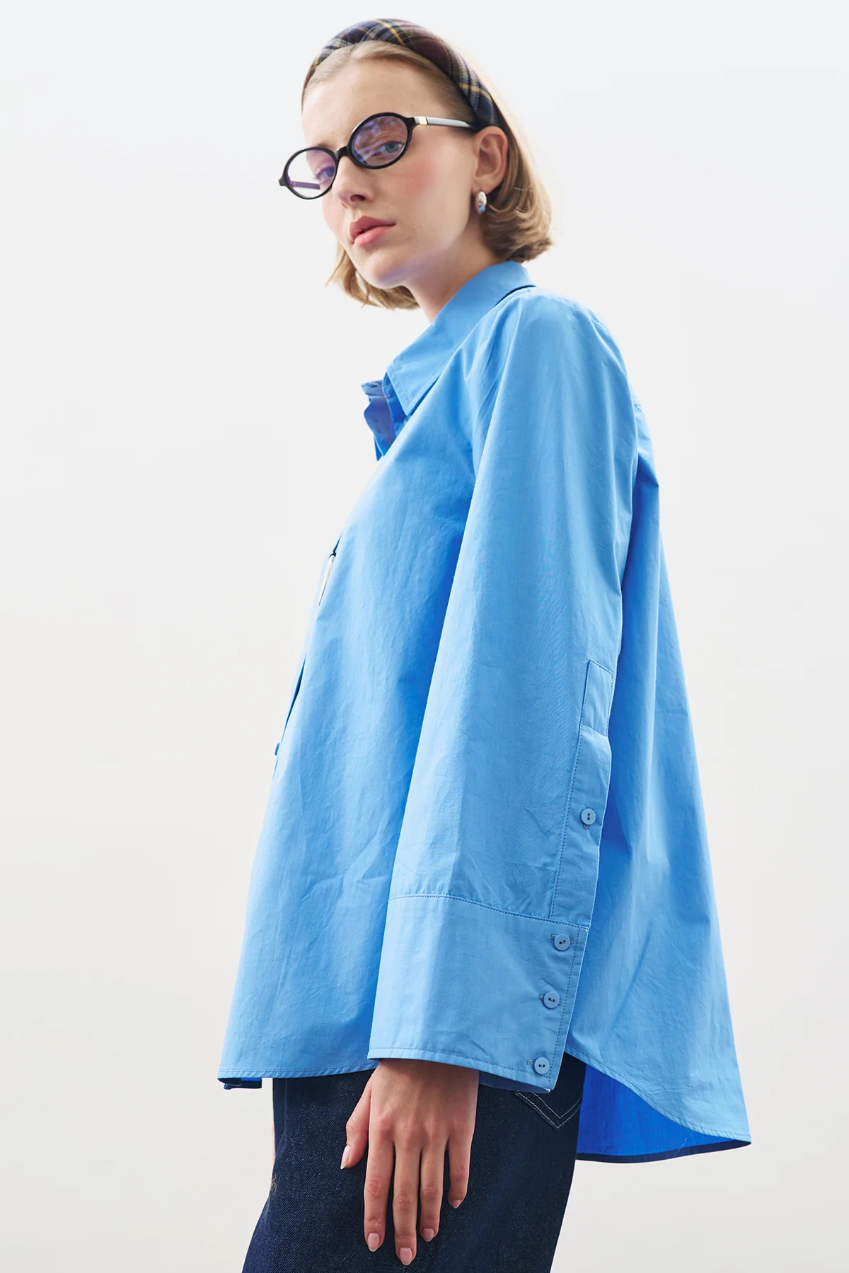 Classic Shirt With Wide Cuffs Blue - Image 4