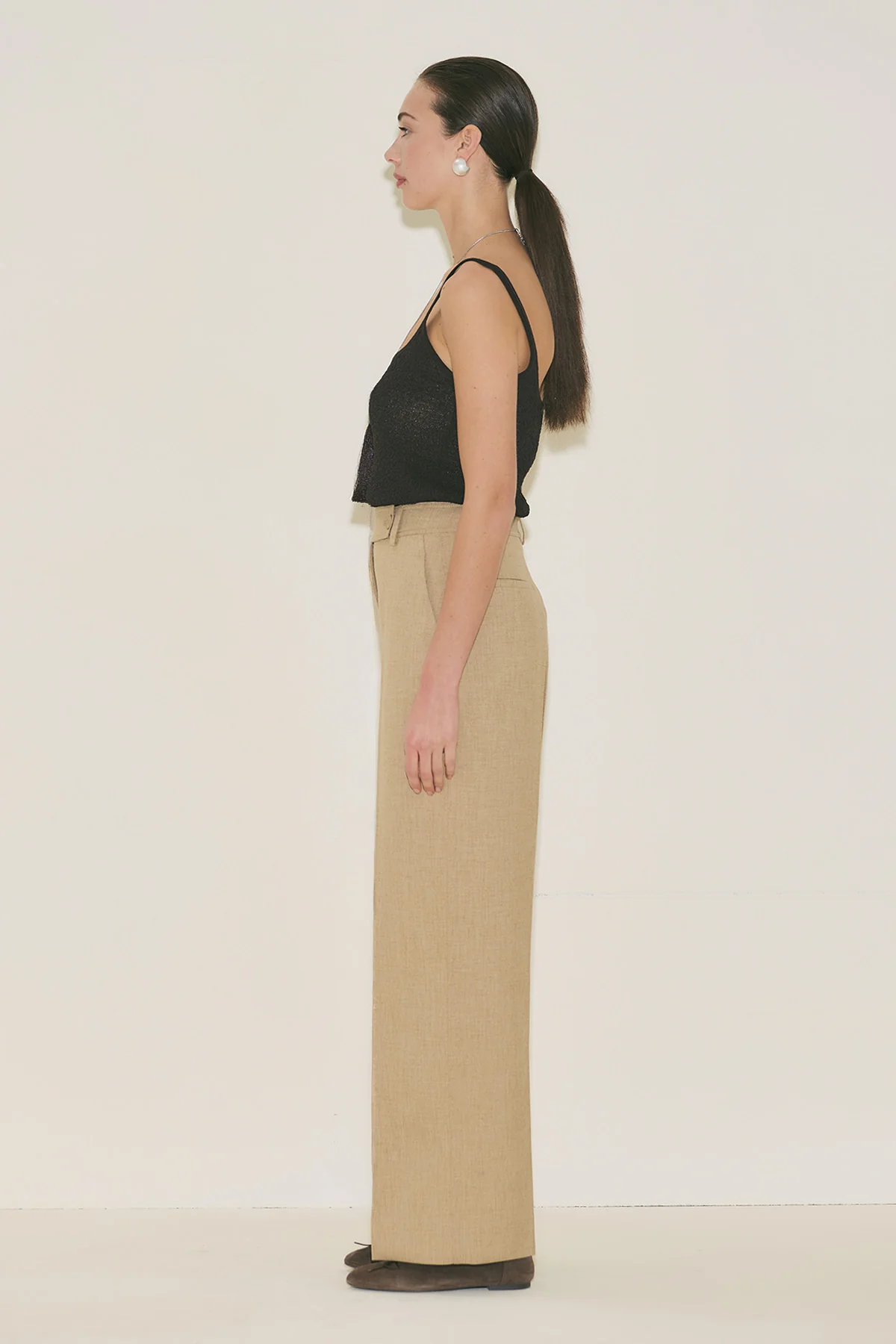 Classic Straight Trousers Camel - Image 13
