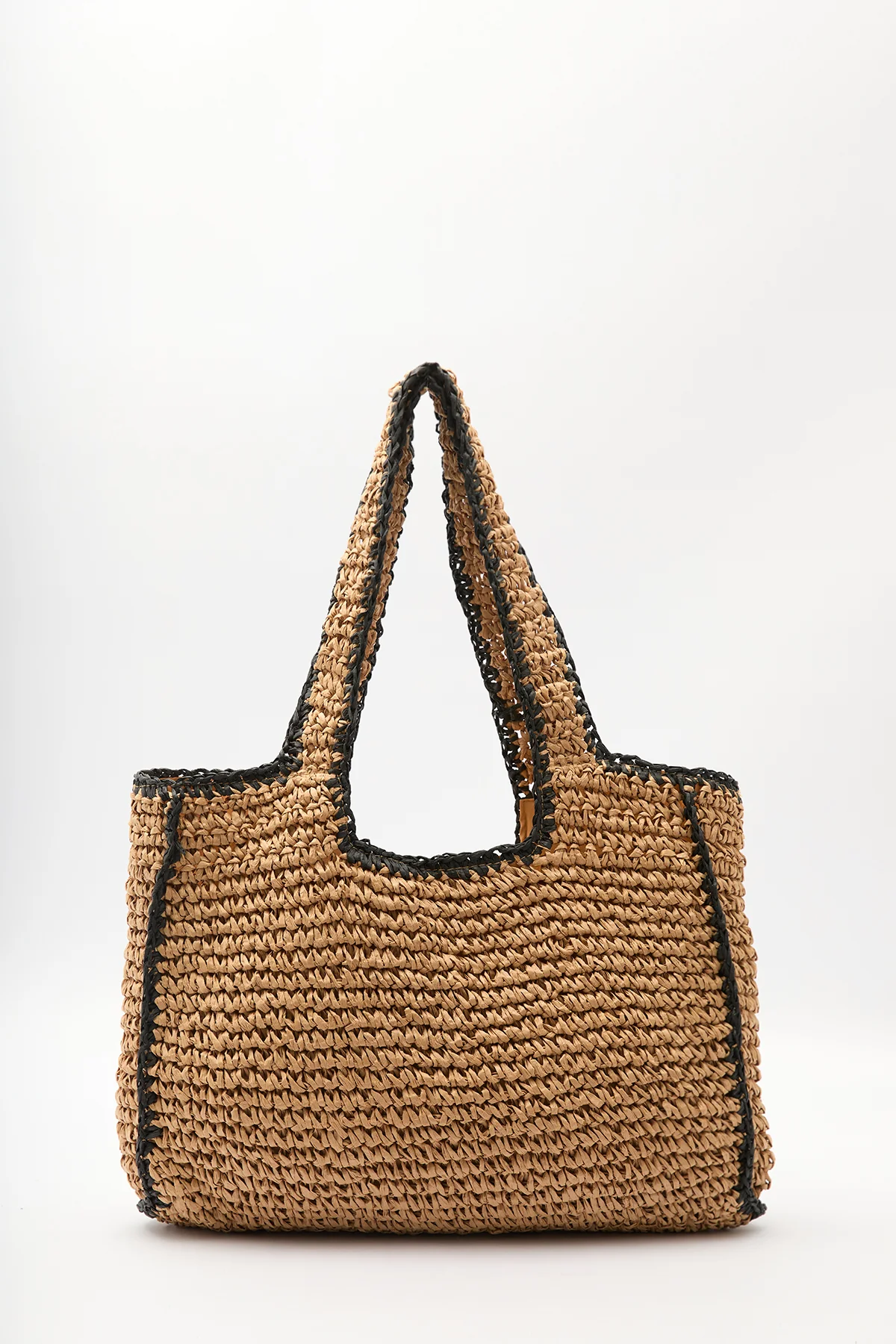 Contrast-Detail Straw Bag Natural - Image 4