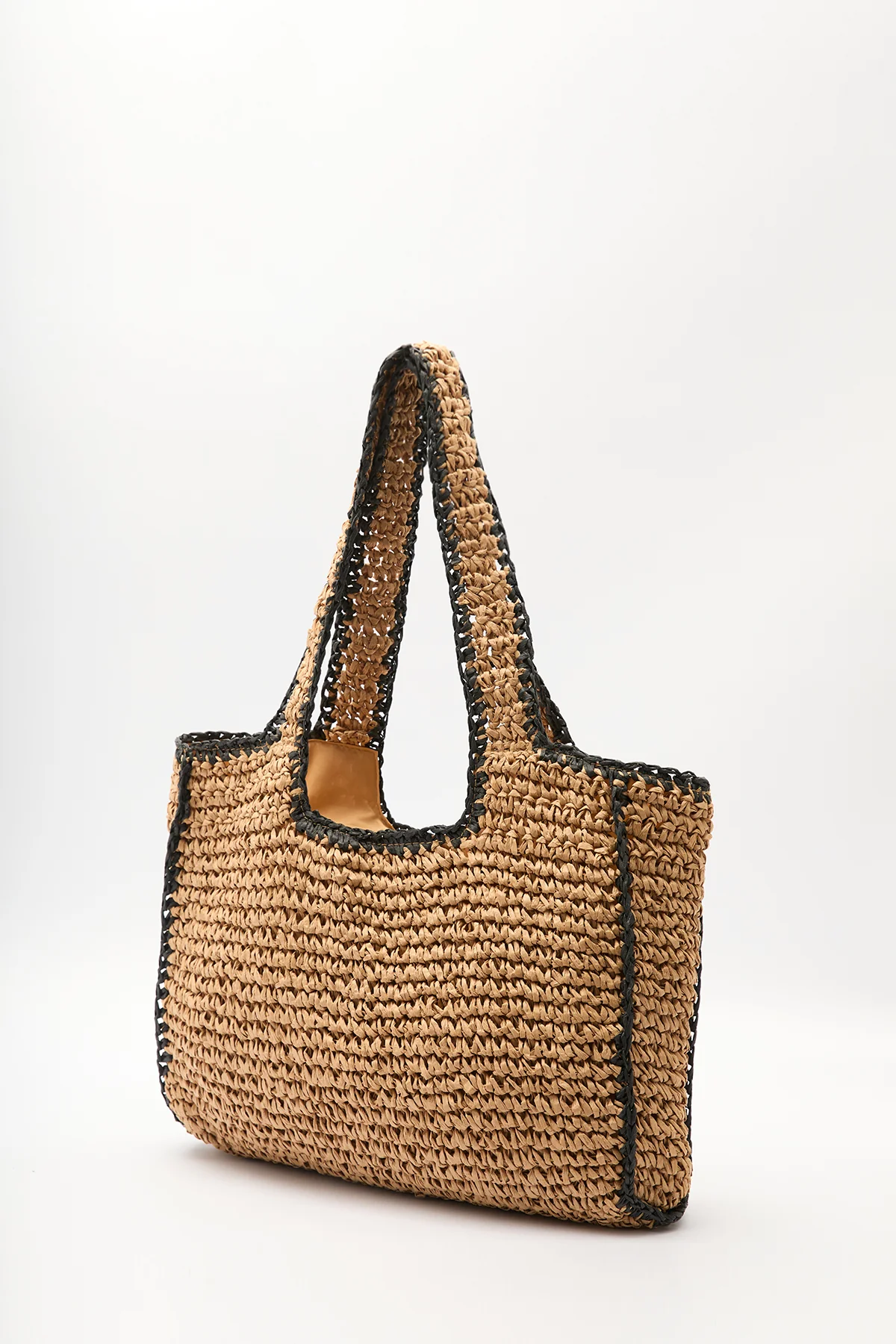 Contrast-Detail Straw Bag Natural - Image 5