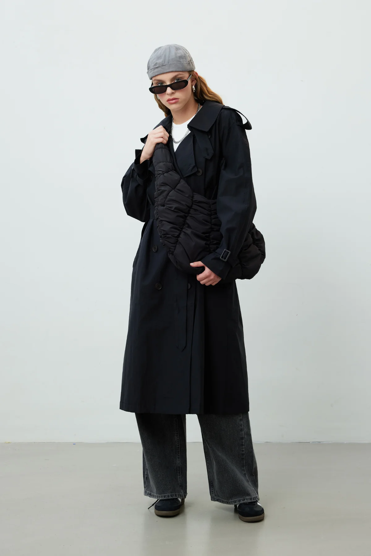 Copenhagen Oversize Trench Coat Black - Image 2