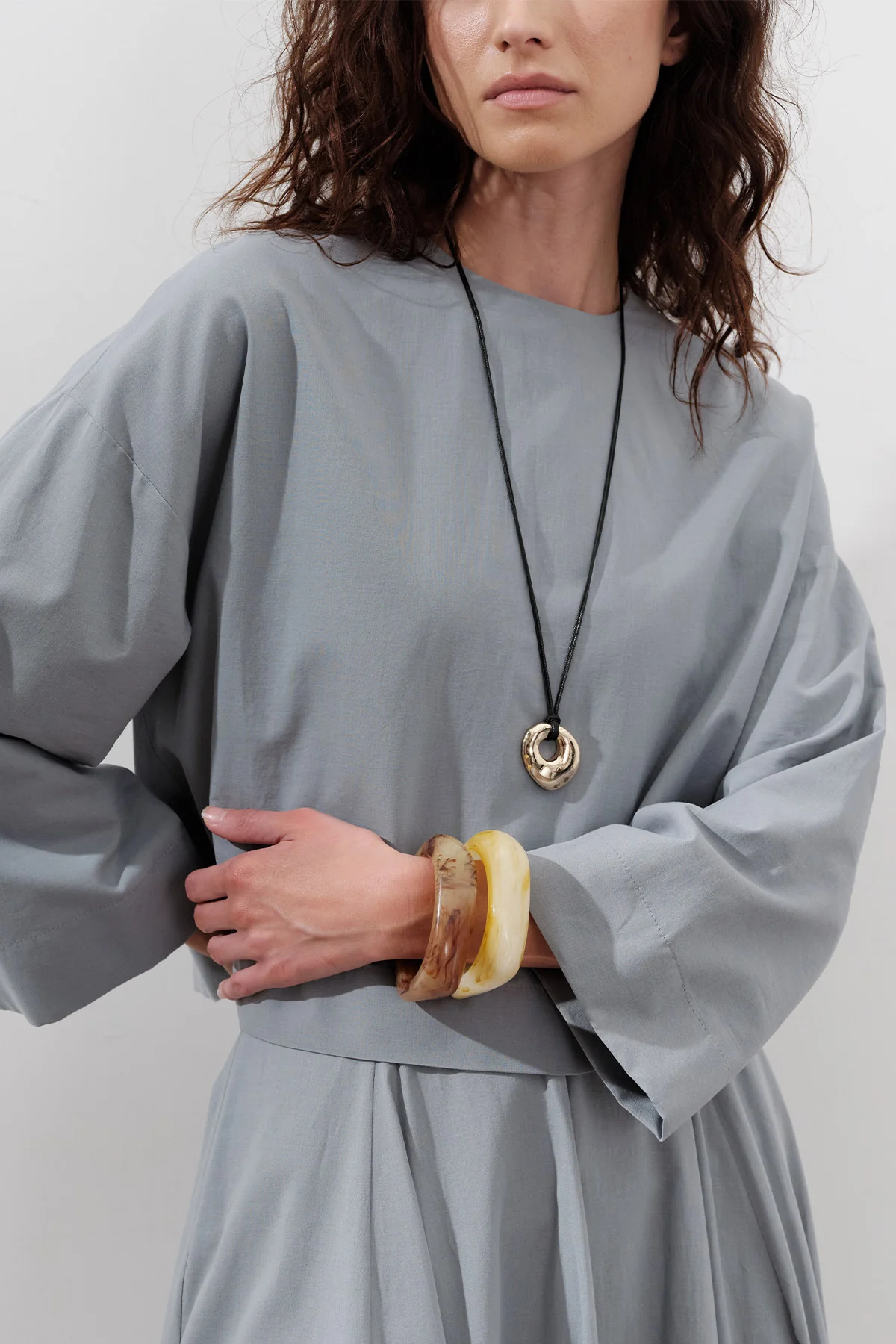 Cotton Crop Long Sleeve Top Dusty Blue - Image 4