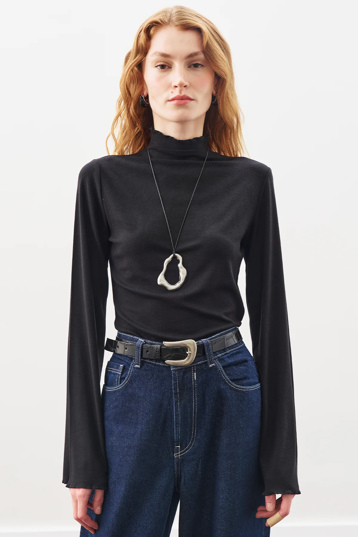 Croc-Effect Belt Black - Image 4