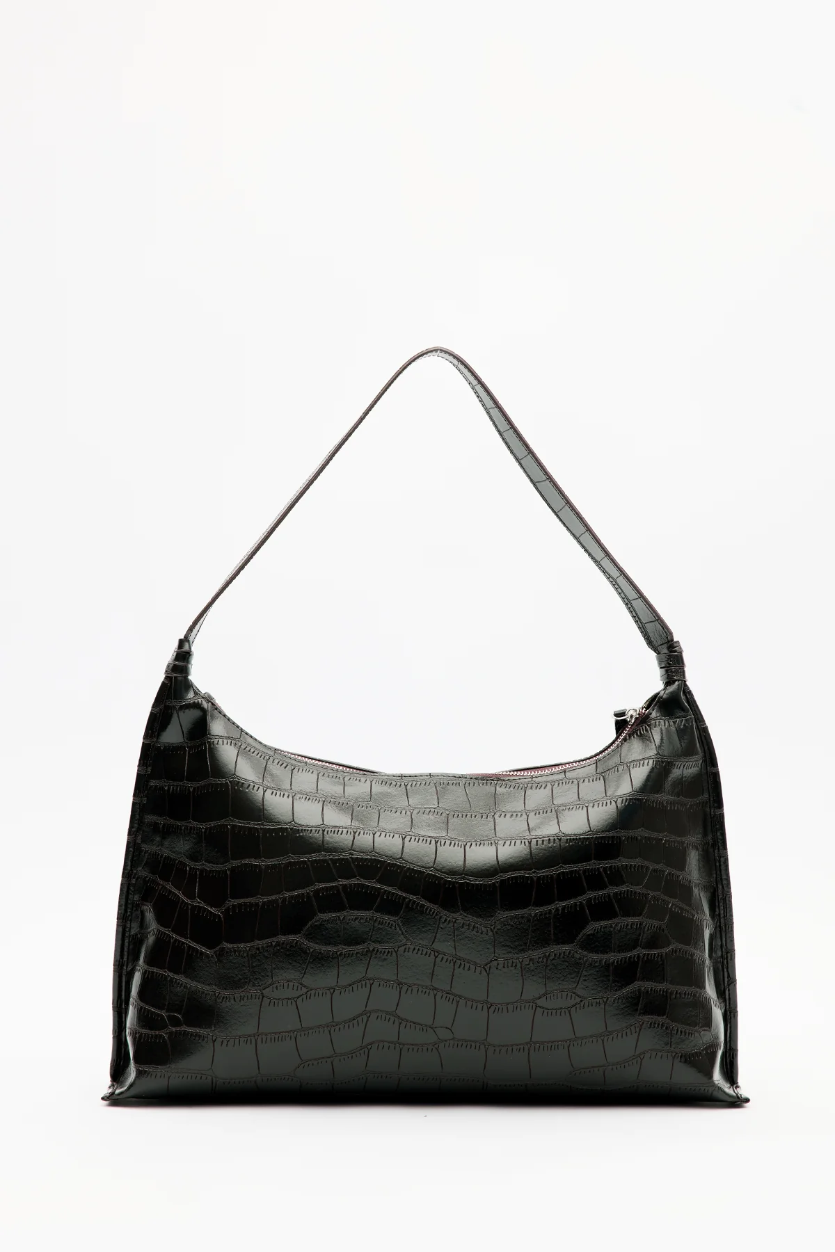 Croc-Effect Tote Bag Brown - Image 10