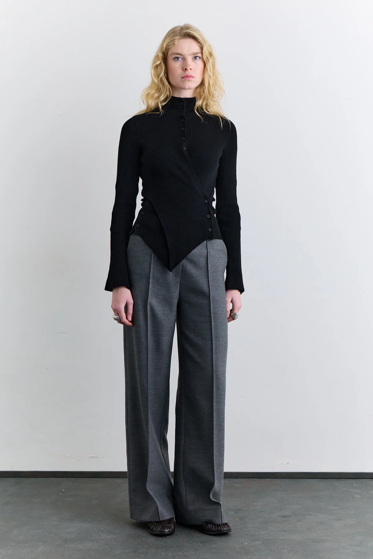 Cross Front Cardigan Black - Image 2