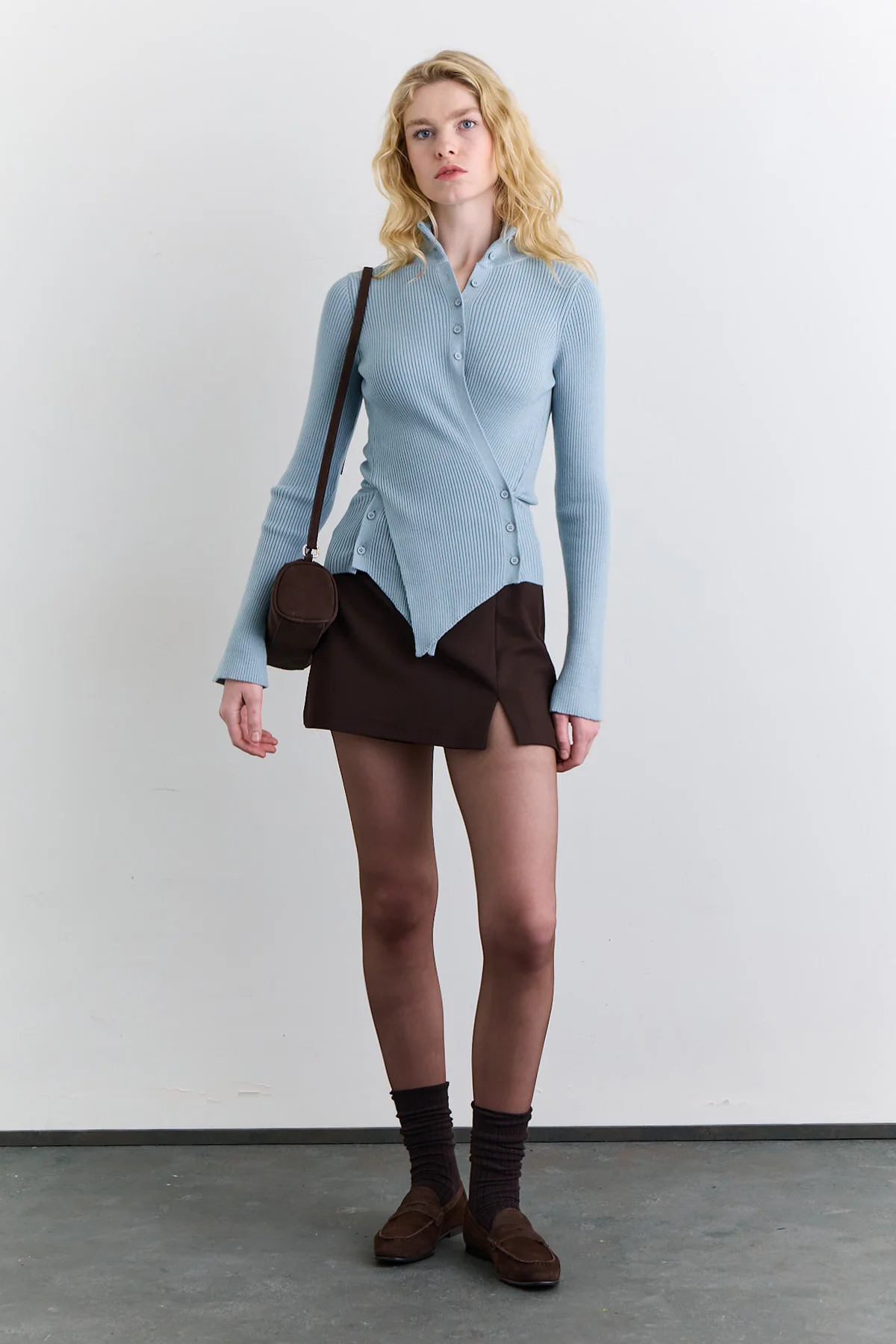 Cross Front Cardigan Blue - Image 8