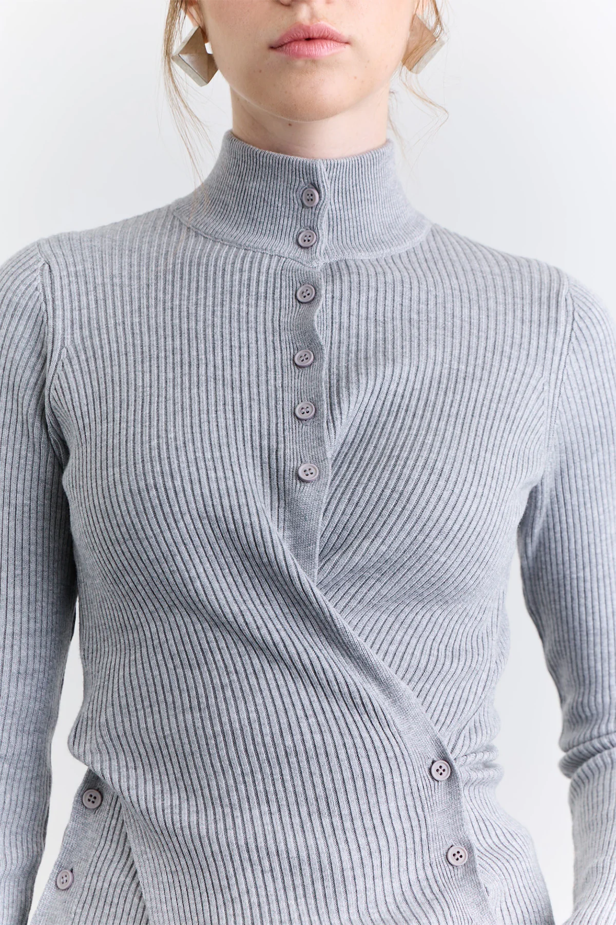Cross Front Cardigan Grey - Image 3