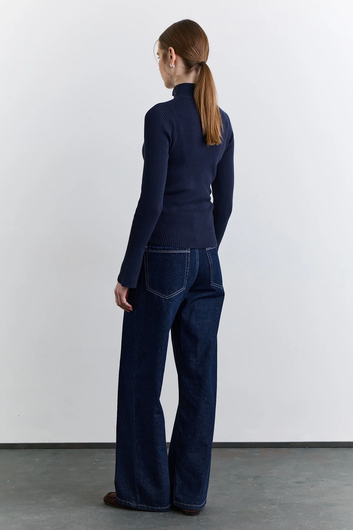 Cross Front Cardigan Navy Blue - Image 6