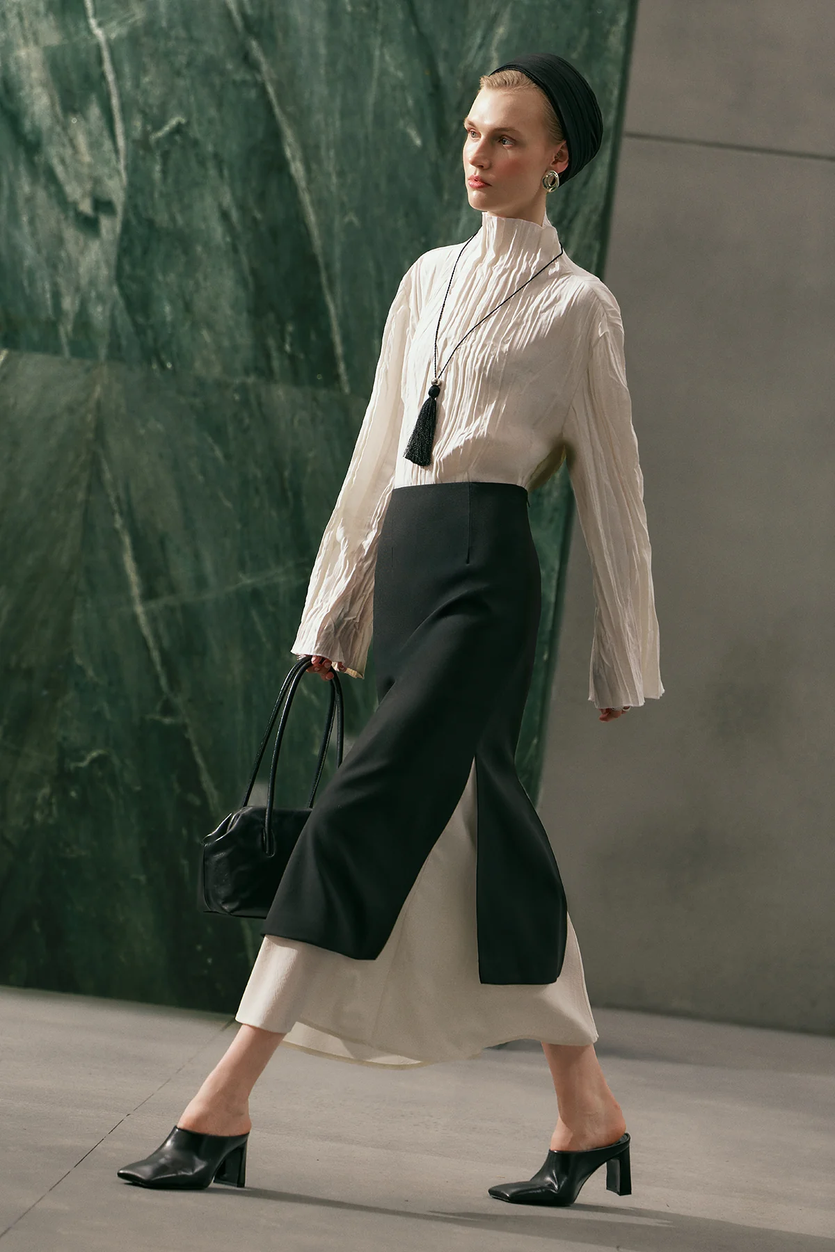 Crush Texture Blouse Ecru - Image 2