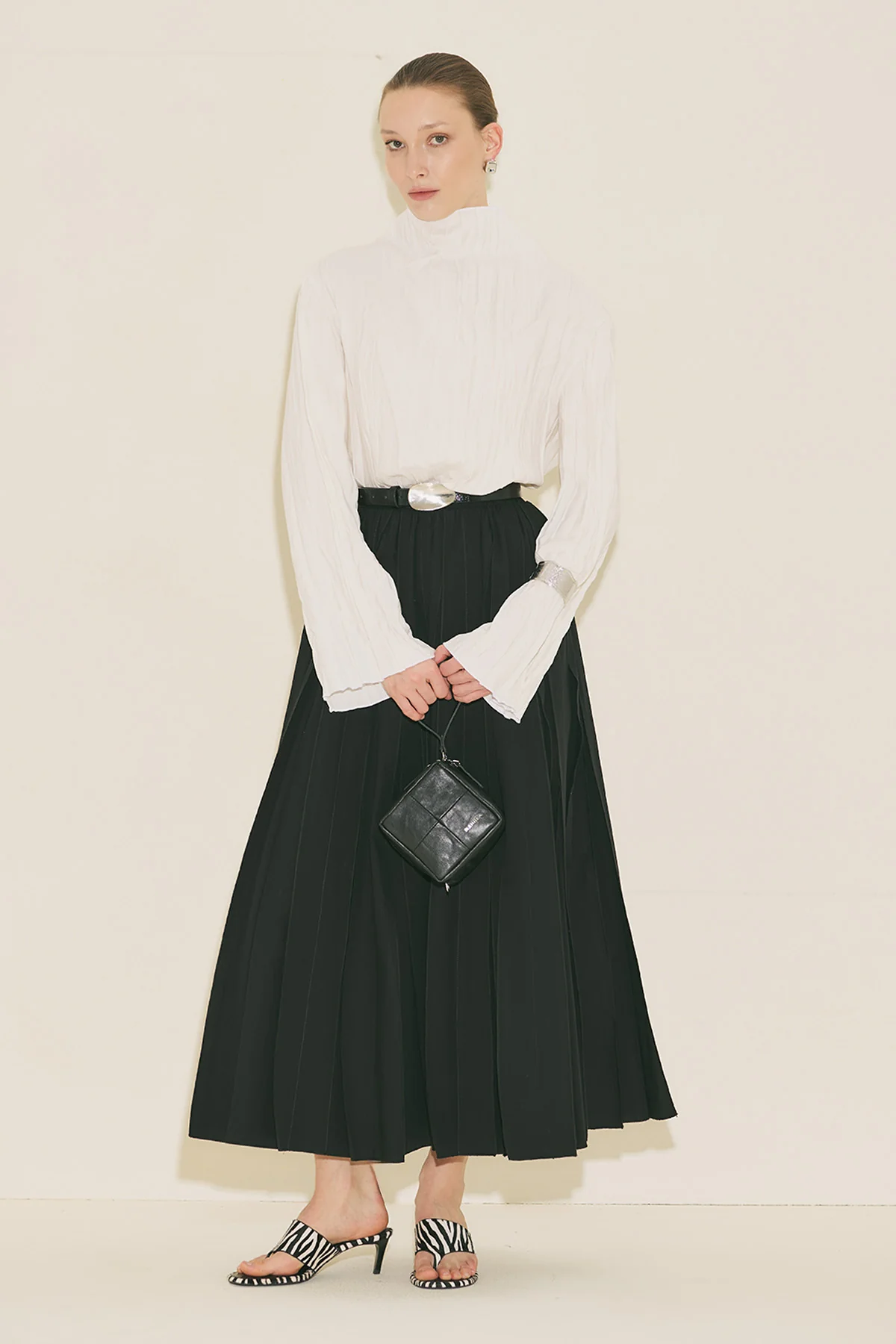 Crush Texture Blouse Ecru - Image 6