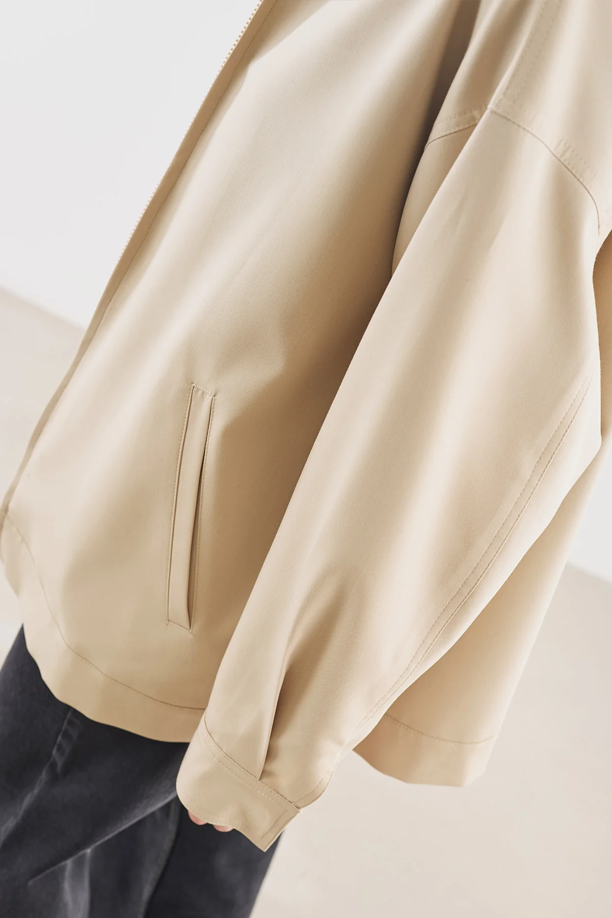 Cuff Detail Jacket Beige - Image 6