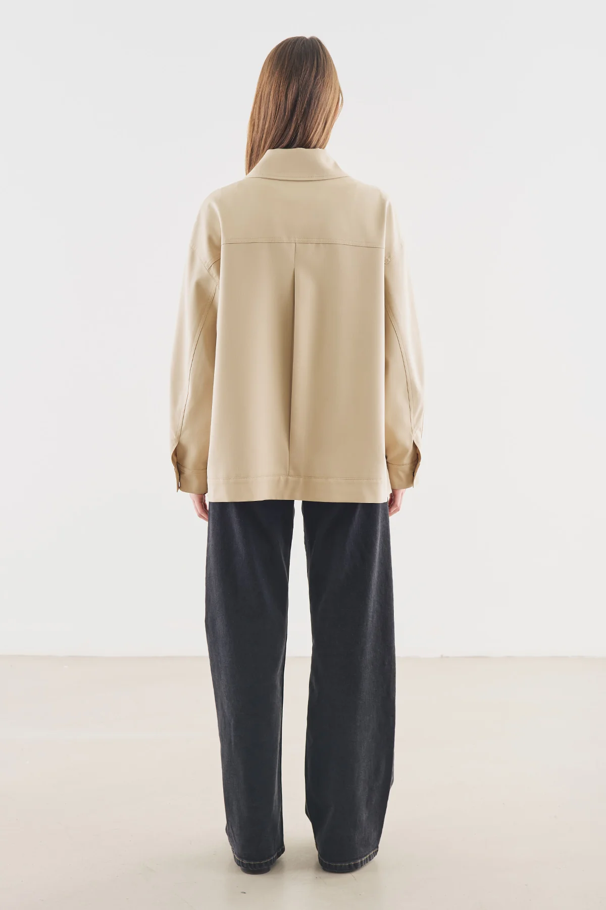 Cuff Detail Jacket Beige - Image 8