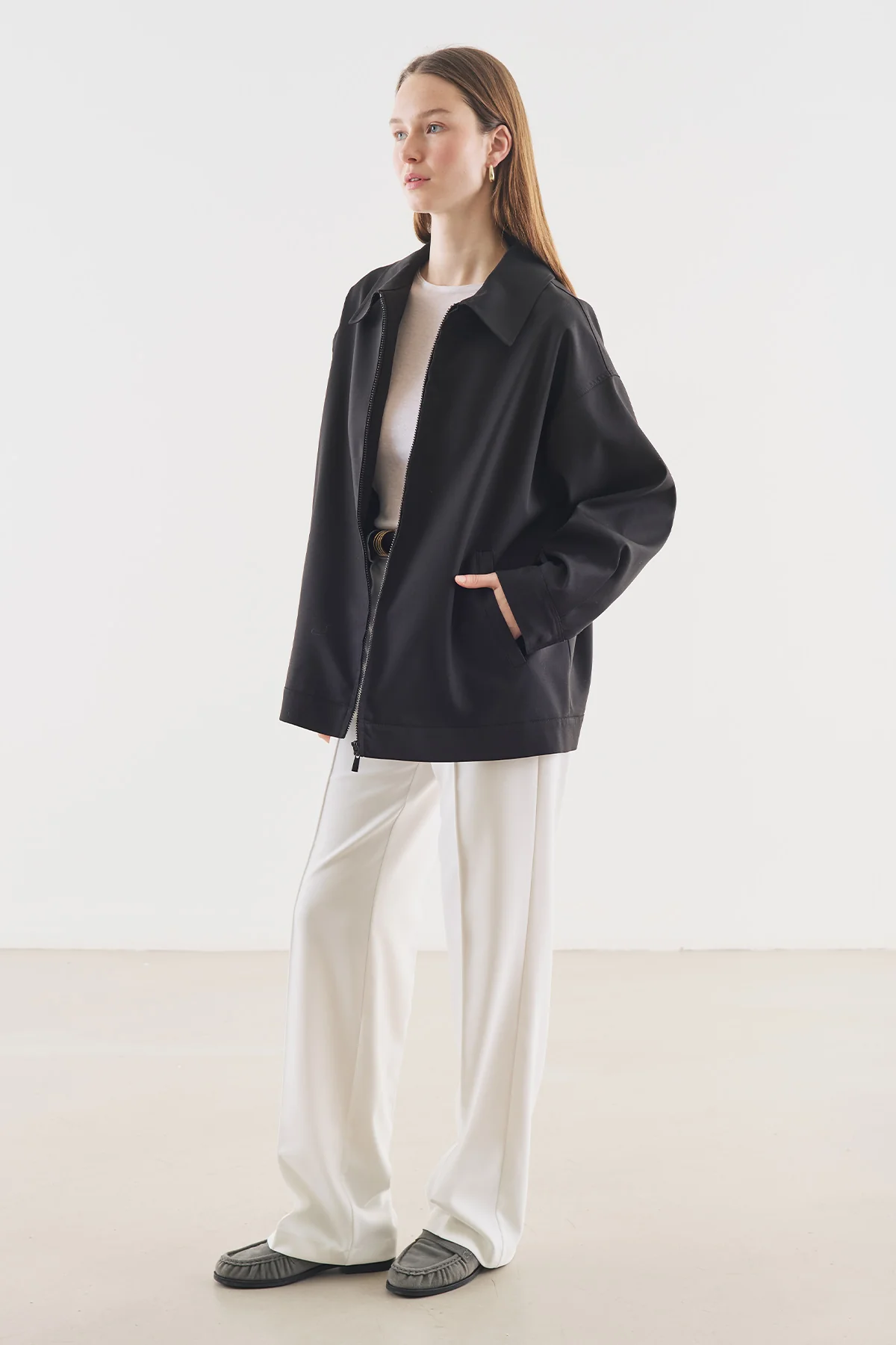 Cuff Detail Jacket Black - Image 3