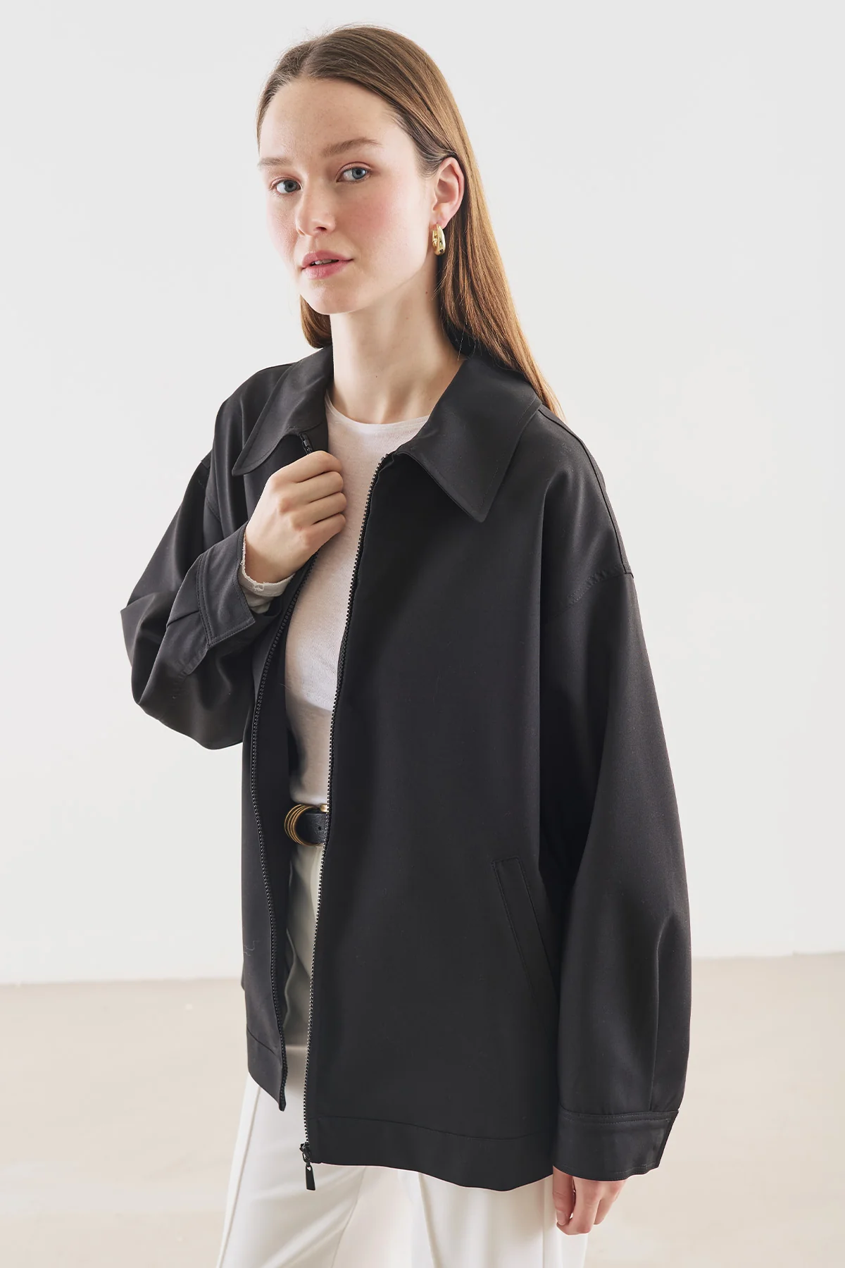 Cuff Detail Jacket Black - Image 4