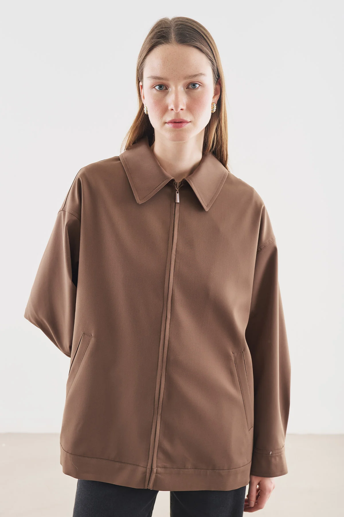 Cuff Detail Jacket Brown - Image 10