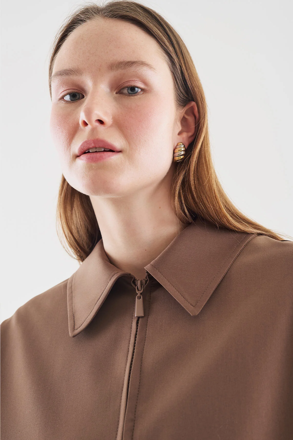 Cuff Detail Jacket Brown - Image 2