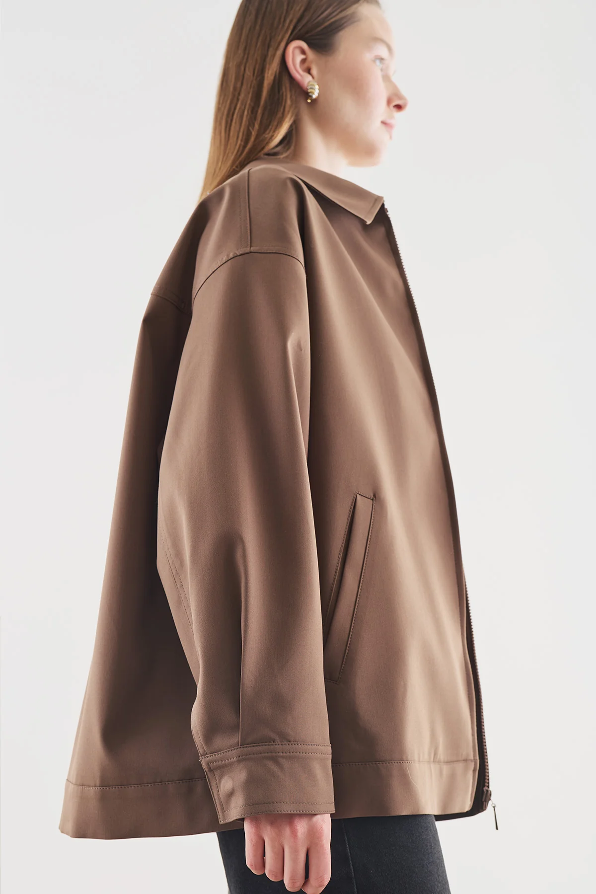 Cuff Detail Jacket Brown - Image 9