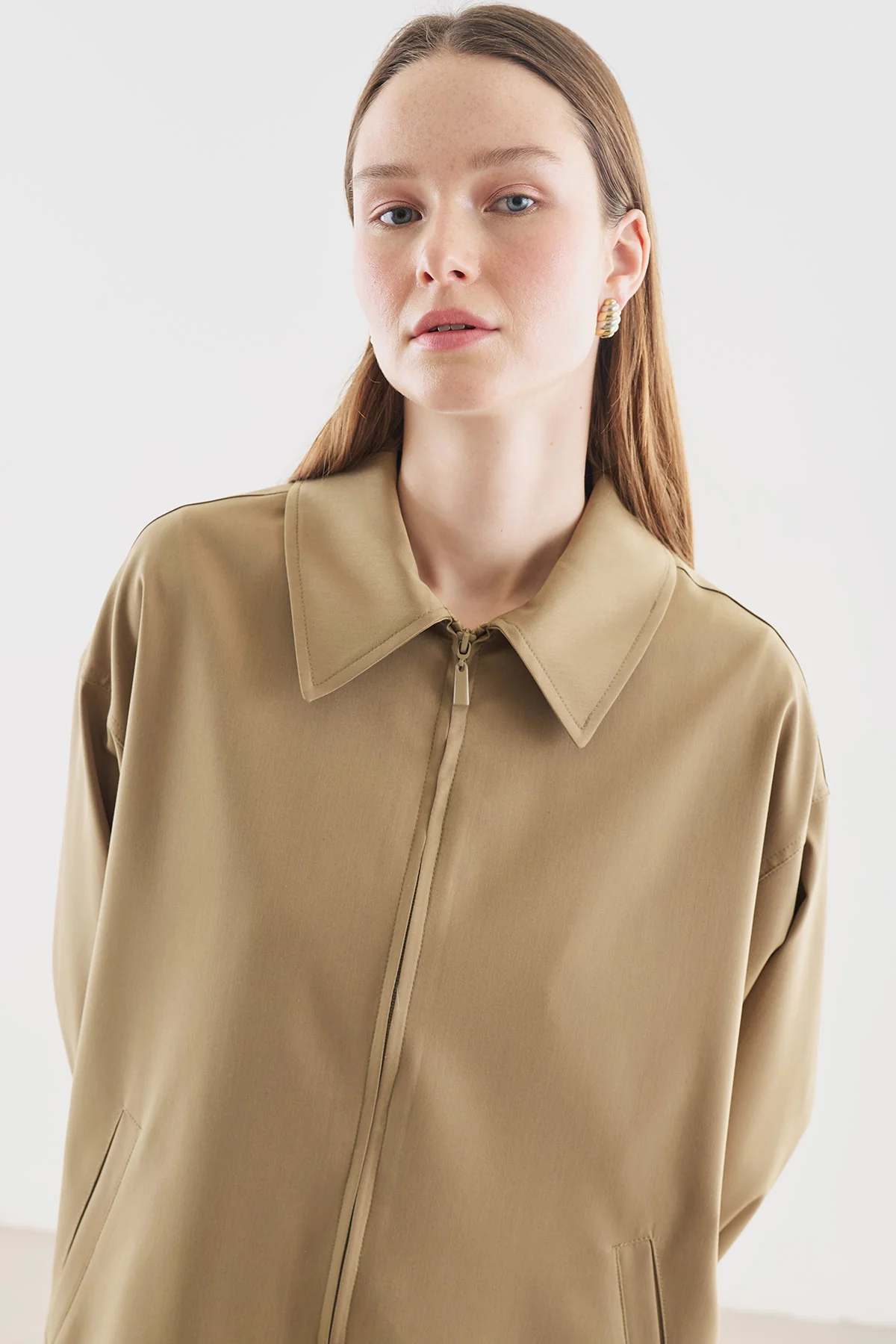 Cuff Detail Jacket Green - Image 2