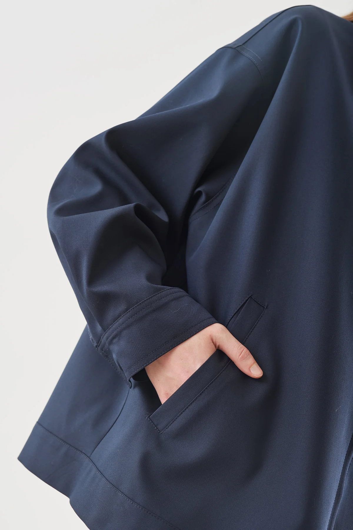 Cuff Detail Jacket Navy Blue - Image 6