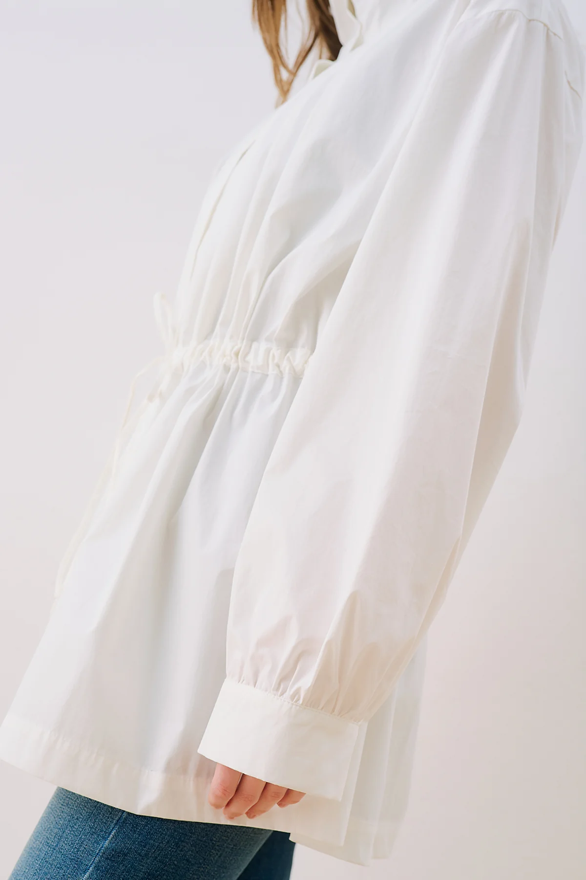 Dina Pleat Detail Jacket Ecru - Image 6