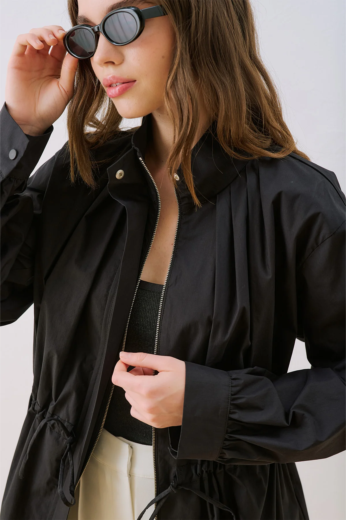 Dina Pleat Detail Jacket Black - Image 6